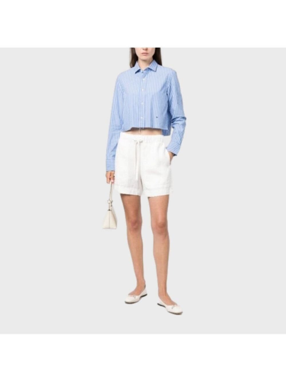 Vince Mid Rise Tie Front Hemp 5” Shorts in Off White Size L and XL
